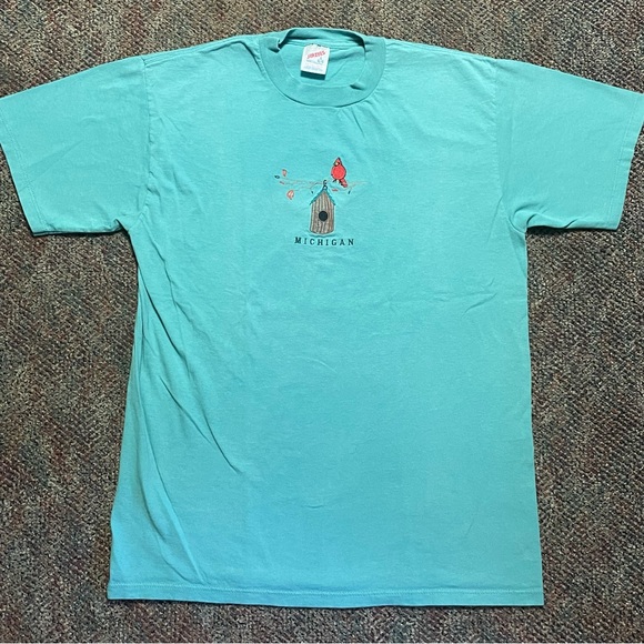 Jerzees Tops - Vintage 90s Michigan Bird House Tshirt Size Large